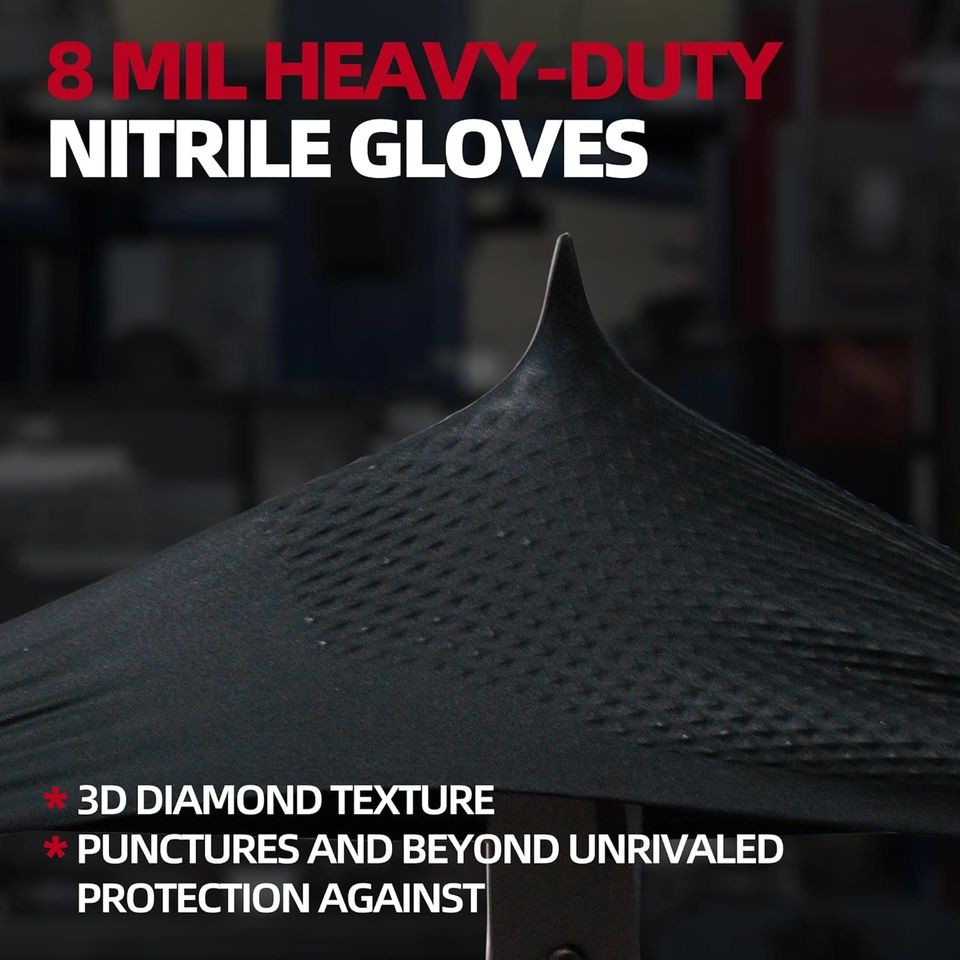 8mil Textured Nitrile Gloves 100 Pack