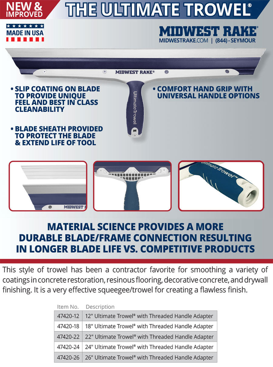 24" Ultimate Trowel® with Threaded Handle Adapter