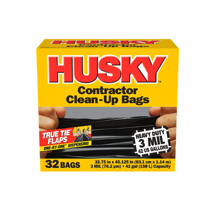 Husky Contractor Clean-Up Bags, 158 L Capacity (32-Count)
