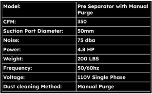 ASL 3 Motor Vacuum with Pre-Seperator