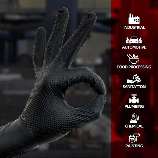 8mil Textured Nitrile Gloves 100 Pack
