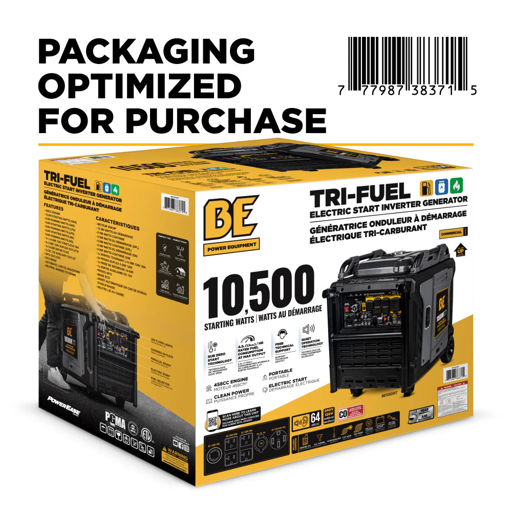 10,500 Watt Tri-Fuel Digital Inverter Generator