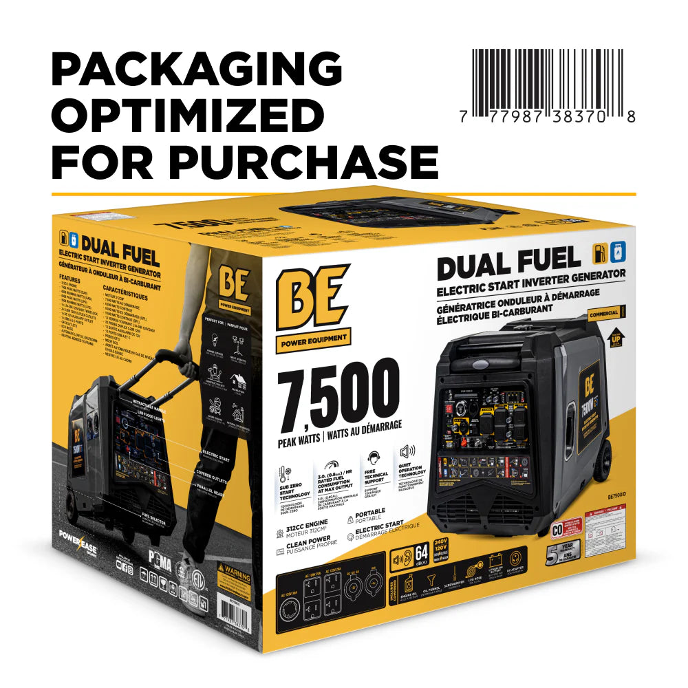 7,500 Watt Dual-Fuel Digital Inverter Generator