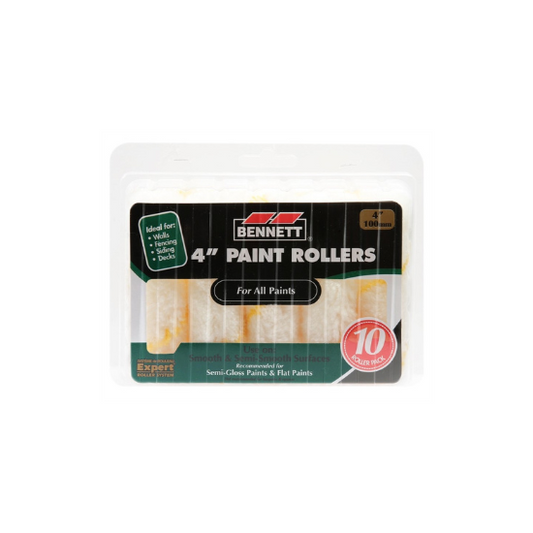 Bennett 4" Paint Rollers 10 Pack