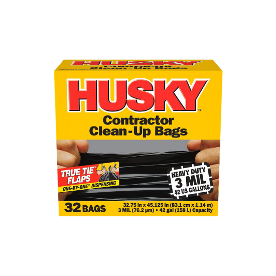 Husky Contractor Clean-Up Bags, 158 L Capacity (32-Count)